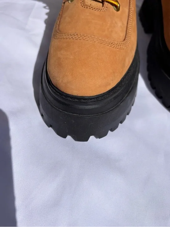 Timberland Sky 6-Inch Lace Up Wheat Nubuck Leather Platform Boots Women's - Picture 6 of 8